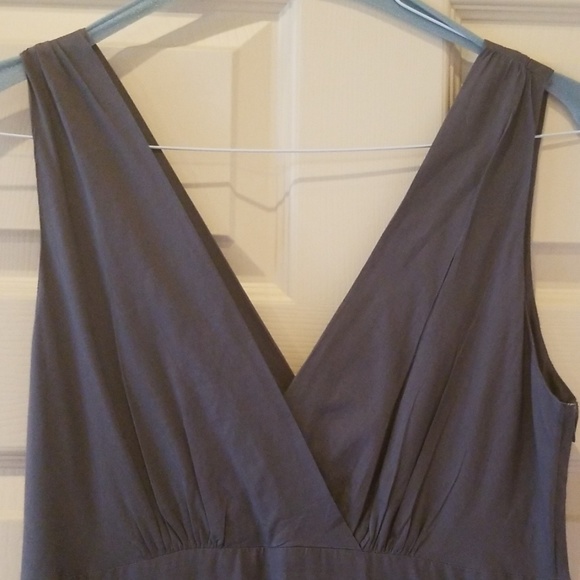 Gray deep v-neck A-line dress - Picture 2 of 3